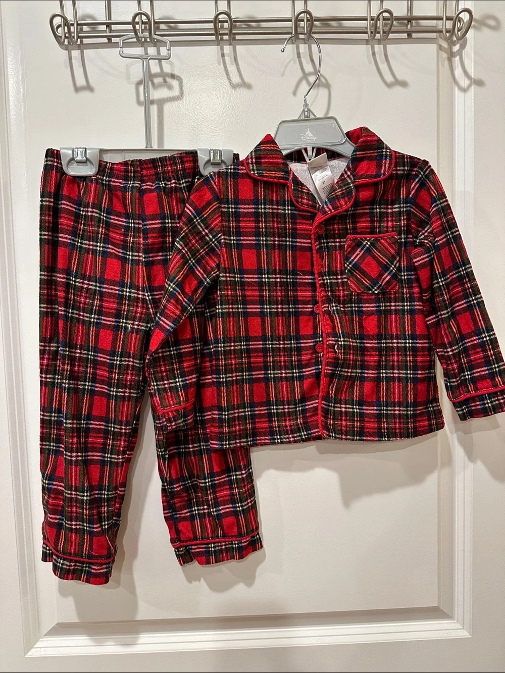 Little Me Red Black Plaid Two-Piece Pajama Set